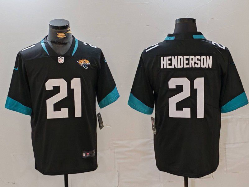 Men Jacksonville Jaguars #21 Henderson Black 2024 Nike Vapor Limited NFL Jersey